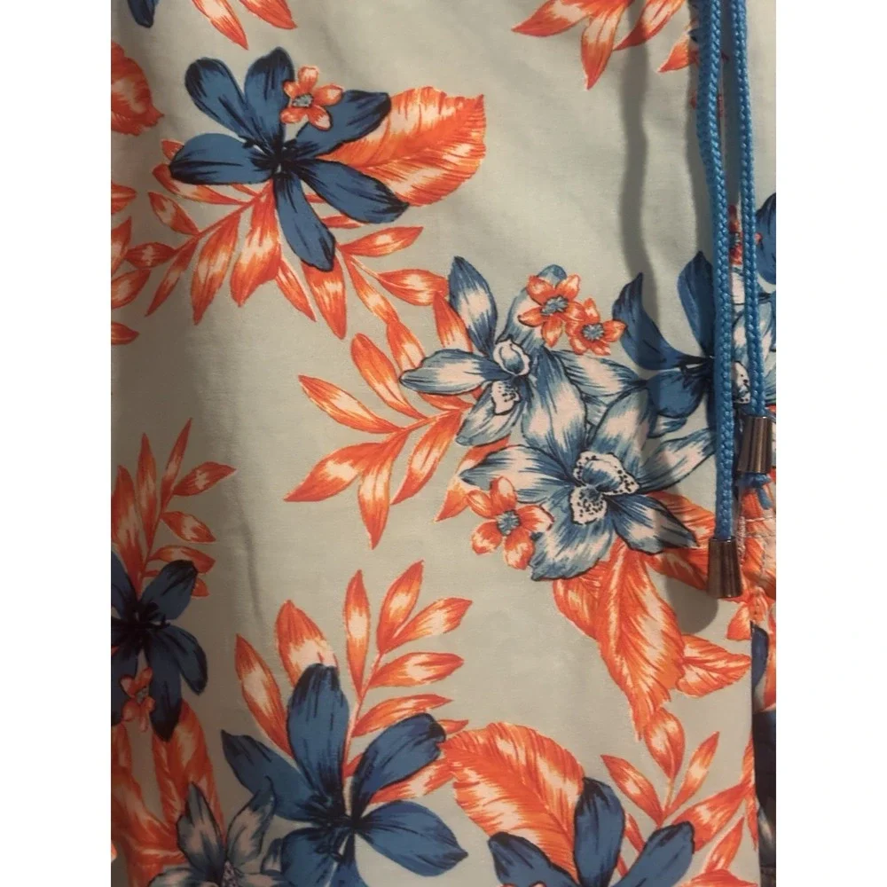 Crown‎ and Ivy Swim Trunks Men's XL Mesh Lined Board Shorts Blue Palm Trees
